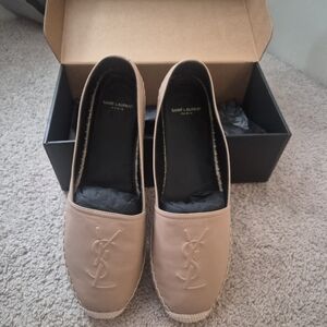 Saint Laurent Tan Leather Espadrilles